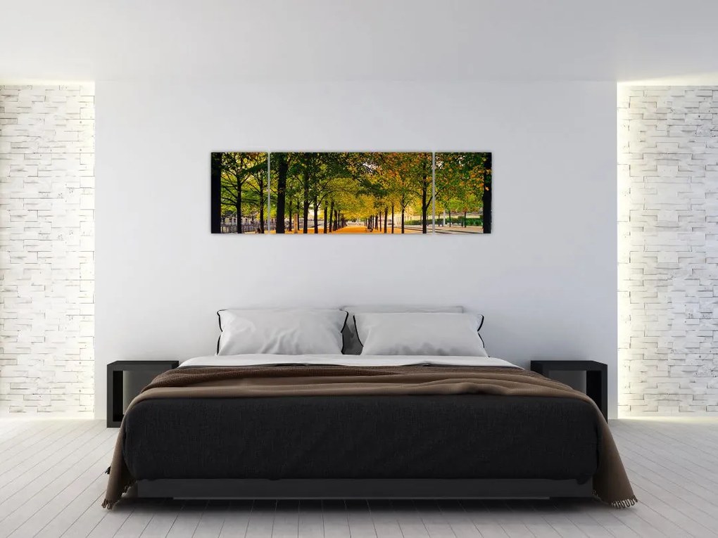 Obraz alei jesiennych drzew (170x50 cm)