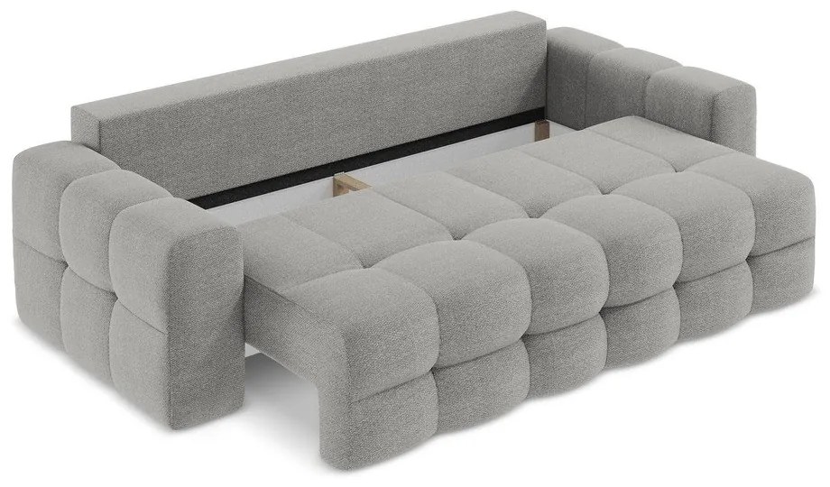 Szara rozkładana sofa z materiału bouclé 255 cm Milu – Makamii