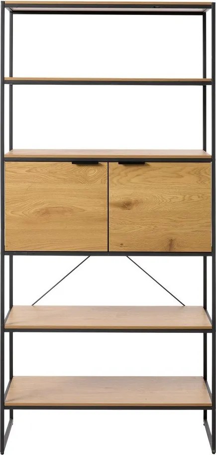 Regał w dekorze dębu w naturalnym kolorze 90x190x40 cm Cesura – Unique Furniture