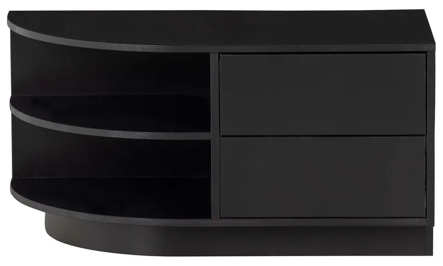 Czarny zestaw pod TV z litego drewna sosnowego 358x210 cm Finca – WOOOD