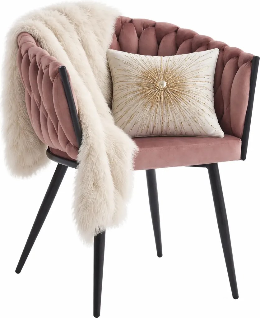 Ciemnoróżowe stylowe krzesło do salonu E6-Z31