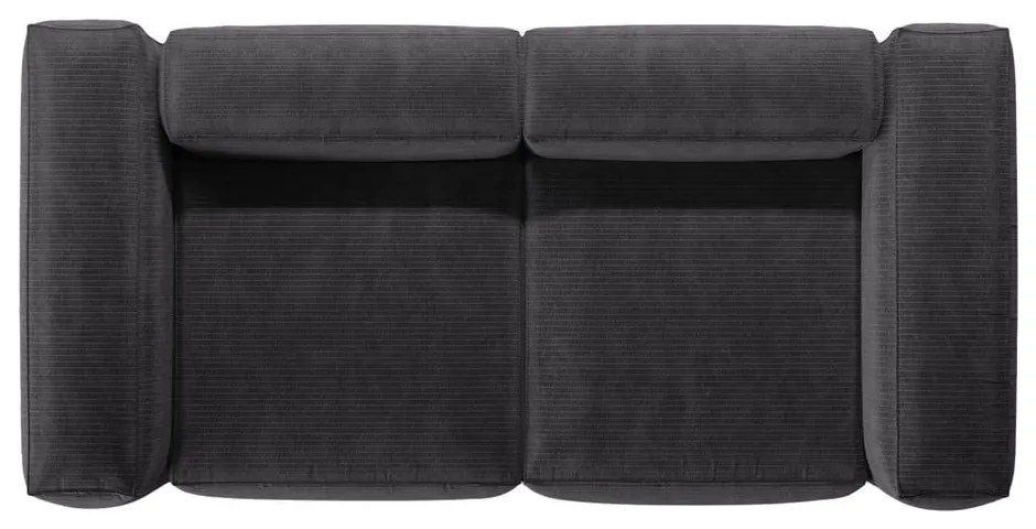 Ciemnoszara sztruksowa sofa 224 cm Bergamo – Cosmopolitan Design