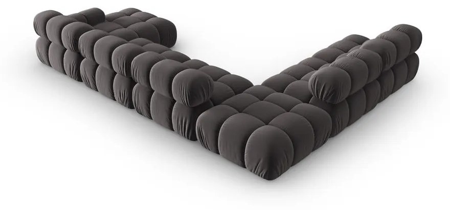 Ciemnoszara aksamitna sofa 379 cm Bellis – Micadoni Home