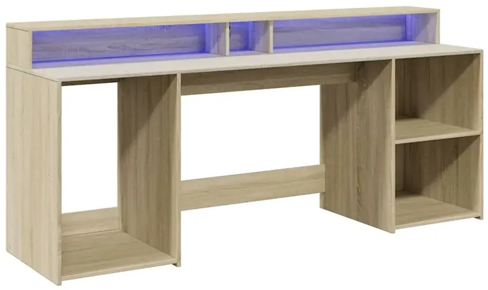 Podświetlane biurko 200 cm dąb sonoma - Fixi