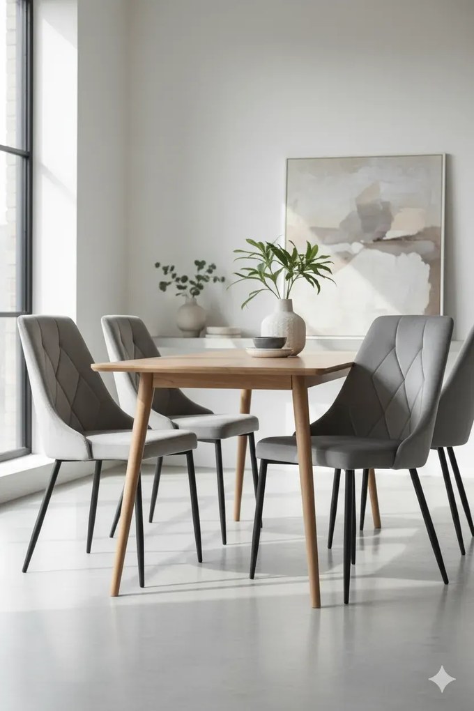 Czarne welurowe krzesło metalowe do stołu E9-B85