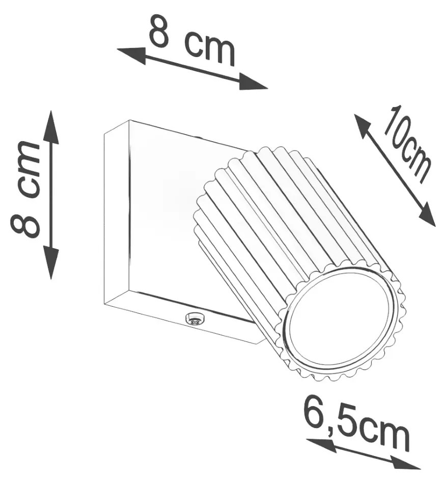 Kinkiet KARBON zielony oliwkowy ryflowany z regulowanym kloszem SOLLUX  LIGHTING