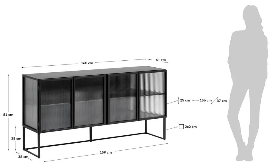 Czarna komoda Kave Home Trixie