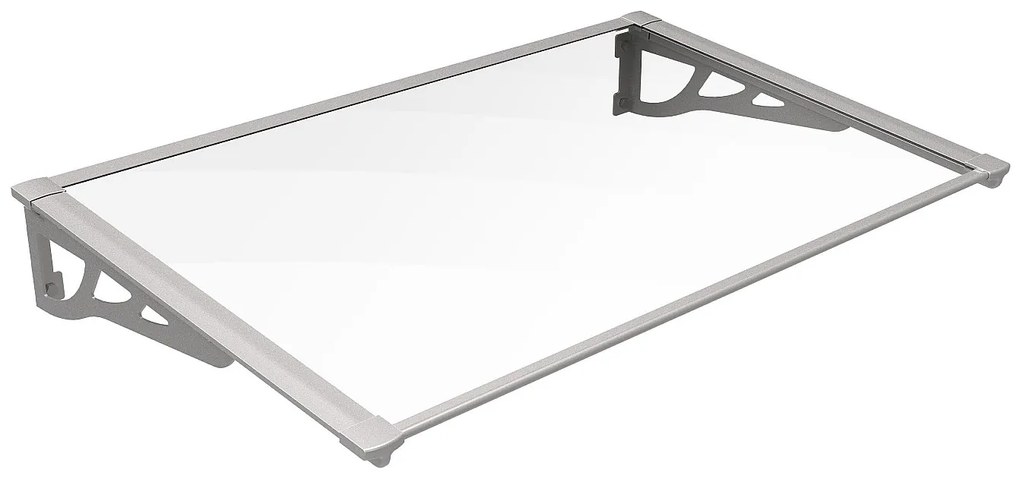 Daszek nad drzwi aluminiowy 150 x 90 cm pochyły srebrny KEPLER