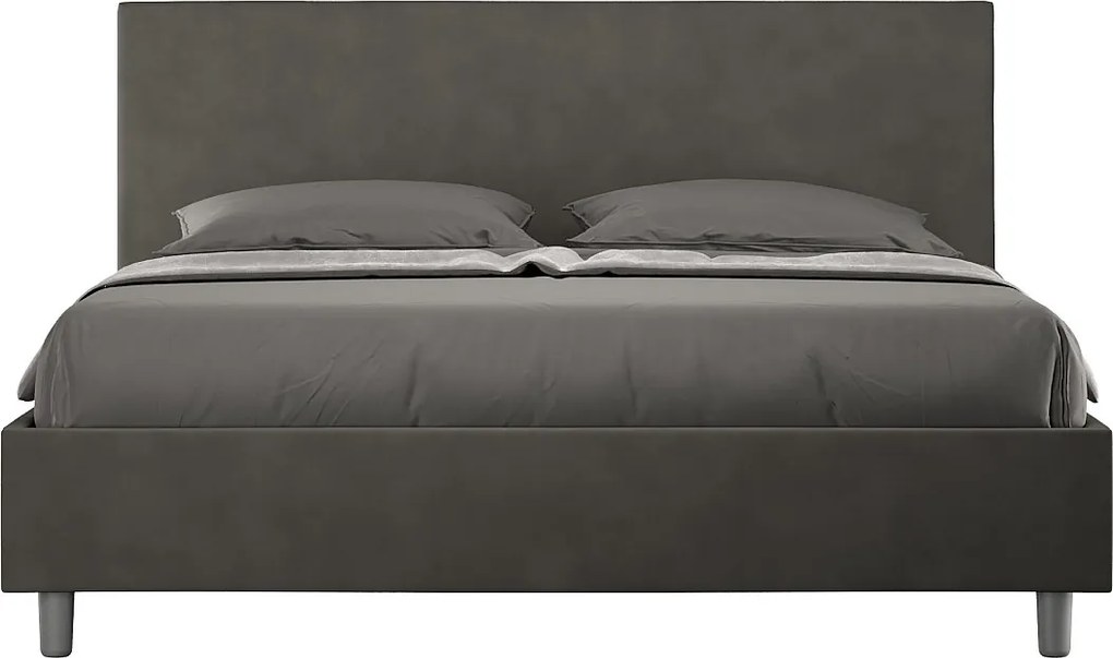 Łóżko wyposażone w stelaż z listwami tapicerowane 160x200 microfibra Szary Adele