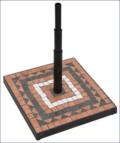 Ceramiczna kwadratowa podstawa do parasola terakota + czarny - Hatori