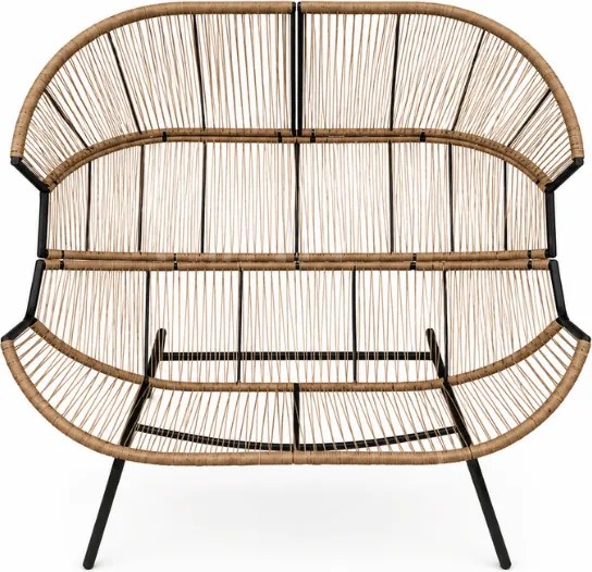 Ogrodowa sofa AURELO dwuosobowa 146 cm, brązowa