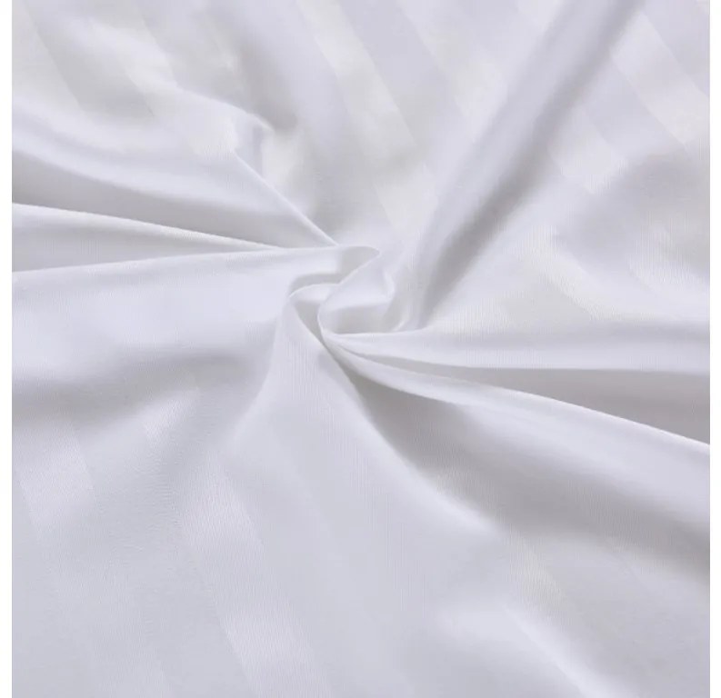 PrzytulneMieszkanie.pl PrzytulneMieszkanie.pl Hotelowa pościel z mikrowłókna JASMINE biała - pasek 2 cm Rozmiar pościeli: 70 x 90 cm | 140 x 220 cm