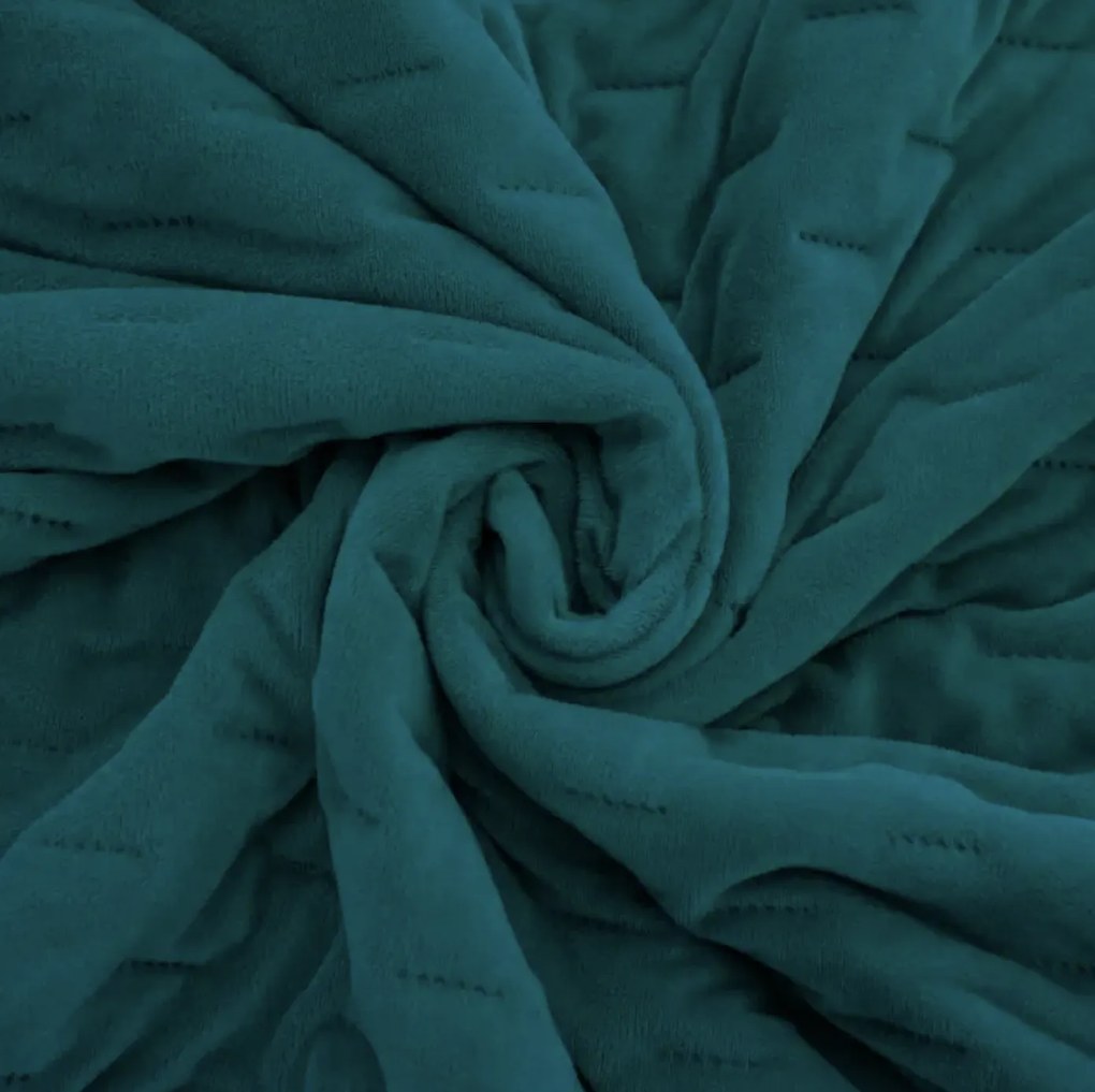 Aksamitna narzuta na łóżko ASTRALIA, turkusowa Rozmiar: 200 x 220 cm