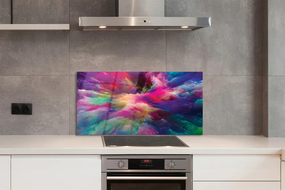 Panel szklany do Kuchni Tęczowa Symfonia Fraktali