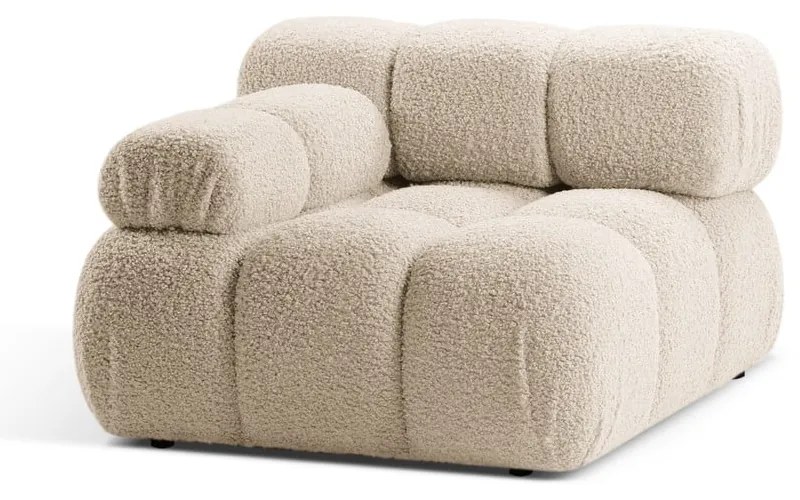 Beżowy moduł sofy z materiału bouclé (lewostronny) Bellis – Micadoni Home