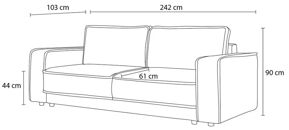 Beżowa sofa rozkładana Emile – Bobochic Paris