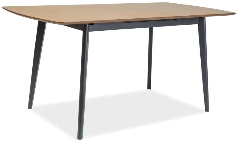 PROMOCJA Stół jadalniany VITRO II z blatem w dekorze dąb 120(160)x80, rozkładany II. jakość