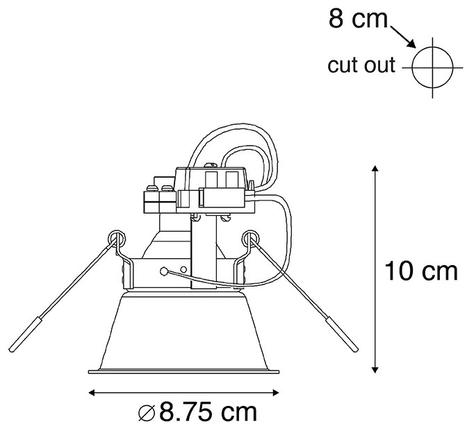 Inteligentny reflektor wpuszczany biały z WiFi GU10 regulowany - Alloy