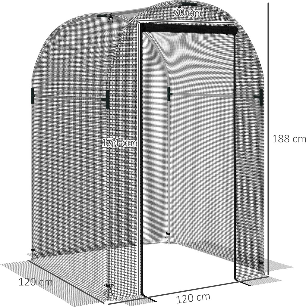 Outsunny Moskitiera Ogrodowa 12x12m z Drzwiami Namiot Ochronny HDPE Czarna Rama Stalowa | Aosom PL