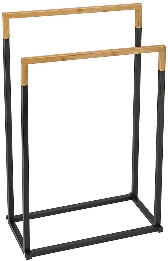 Czarny dwuramienny stojak na ręczniki N2-F42