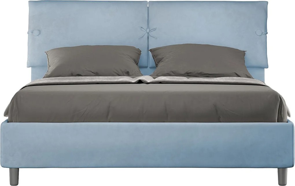 Łóżko bez stelaża tapicerowane 160x200 microfibra Błękitny Sleeper