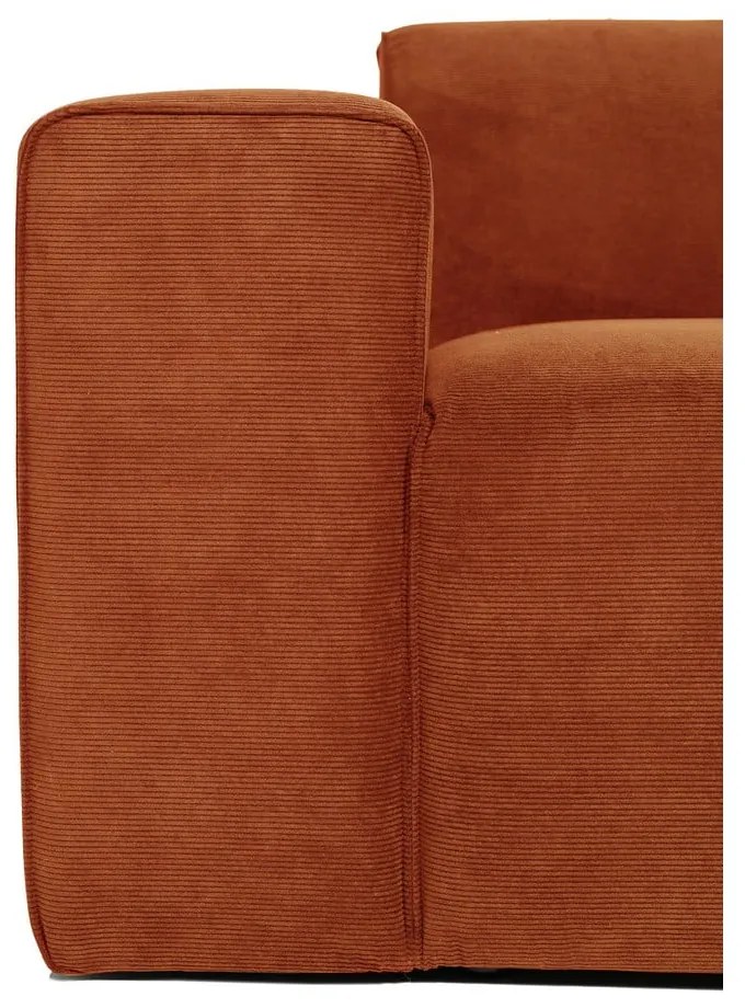 Pomarańczowa sztruksowa sofa modułowa Scandic Sting