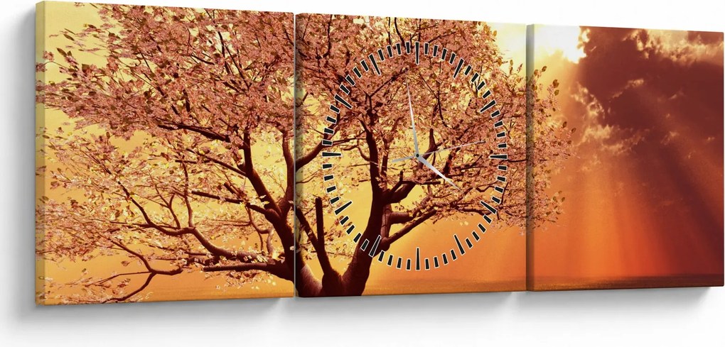 Obraz promieni Boga (z zegarem) (90x30 cm)