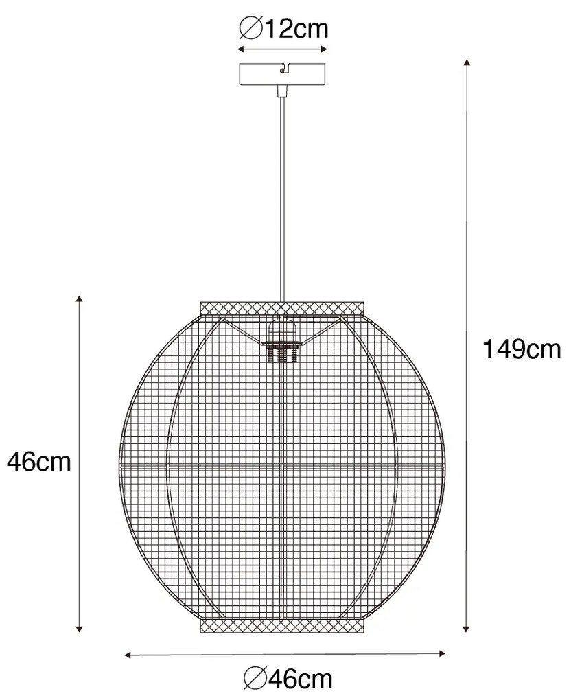 Orientalna lampa wisząca czarna 46 cm - RobKolonialny Oswietlenie wewnetrzne