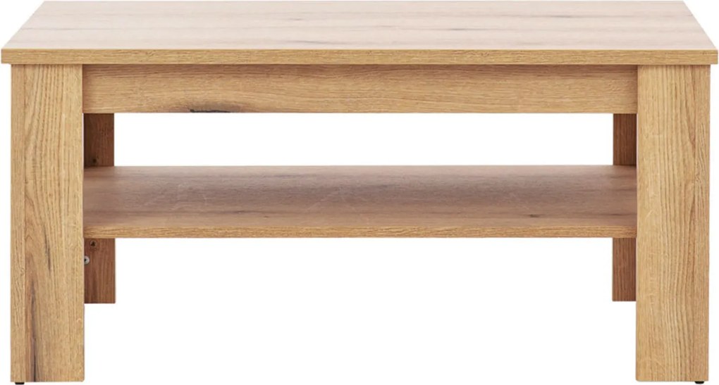 Ława z Półką do Salonu Drewniana DYNAMO 102 cm Dąb evoke Loft