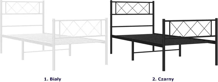 Czarne metalowe łóżko loftowe 90x200 cm W6-P20