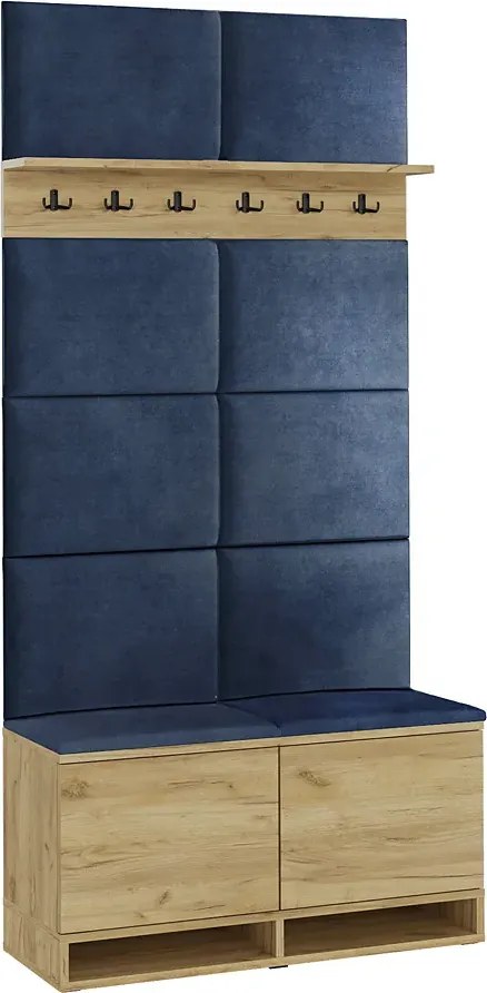 Garderoba do przedpokoju dąb craft + granat H6-W83