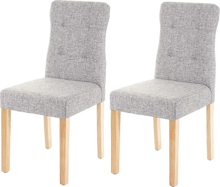 Krzesło do jadalni MCW-E58 (zestaw 2 sztuk),  tkanina/tekstylia szary, jasne nogi