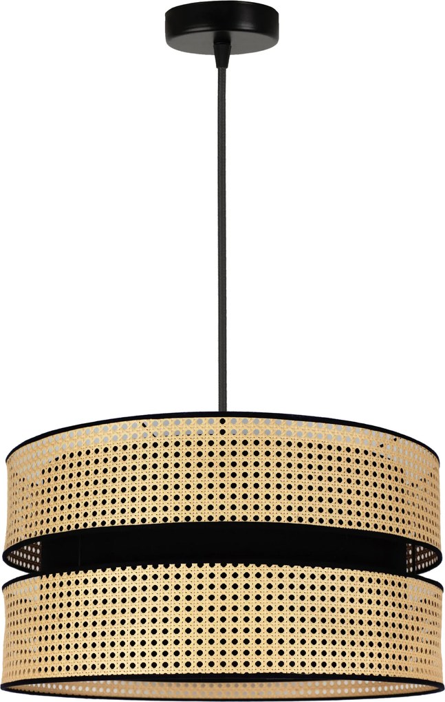 Rattanowa lampa wisząca do salonu DUO
