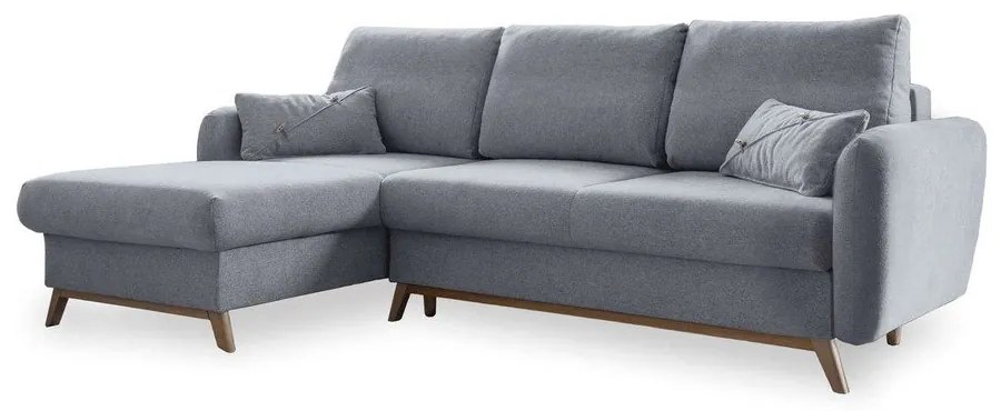 Jasnoszary narożnik rozkładany Miuform Scandic Lagom, lewostronny