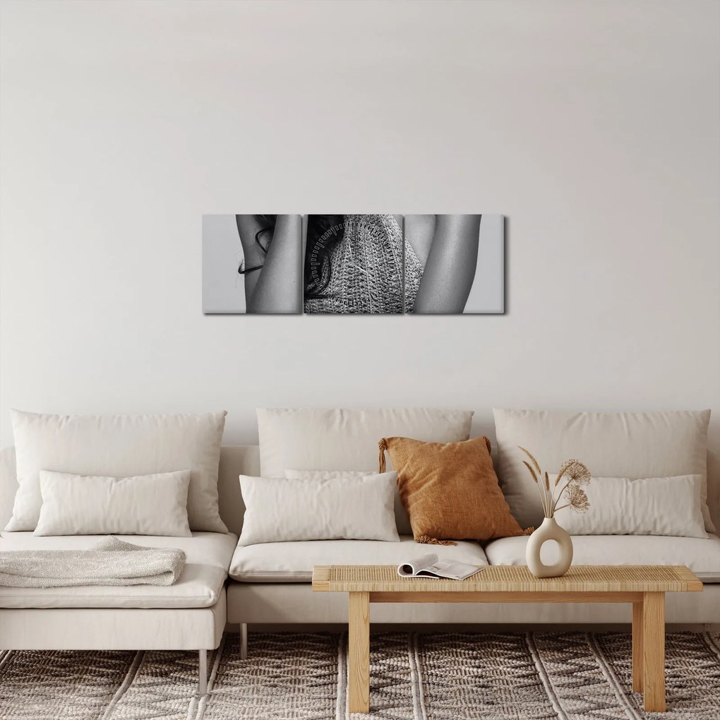 Obraz - Siedząca kobieta (z zegarem) (90x30 cm)