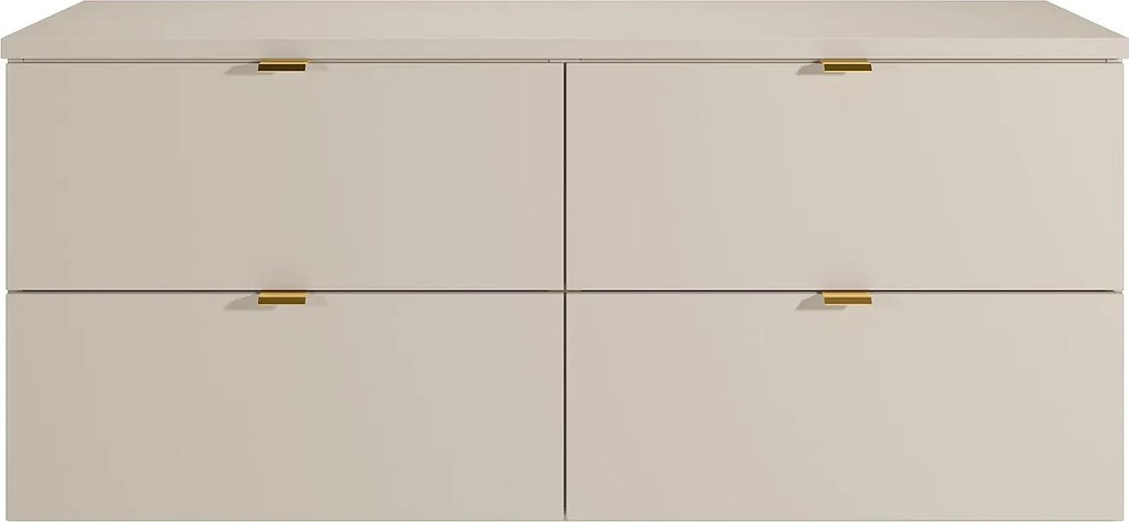 Wisząca szafka łazienkowa z półką - Beżowa - 120 cm - LAVENA
