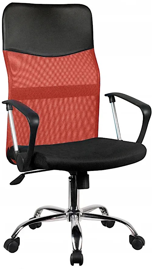 Czerwone ergonomiczne krzesło obrotowe do biurka C9-G21