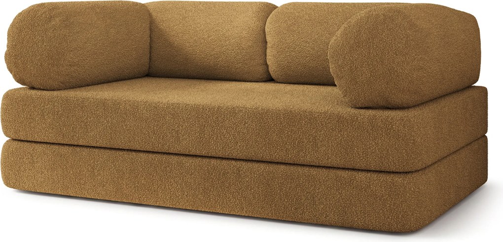 Masseno Sofa piankowa EIREN z funkcją spania, Kanapa z pianki do salonu, Bezmontażowa, Tkanina bucle – Miodowy QUELLE 17