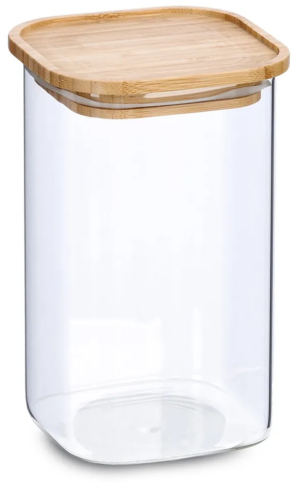 Słoik z pokrywką bambusa, 1400 ml, 11 x 11 x 17,7 cm
