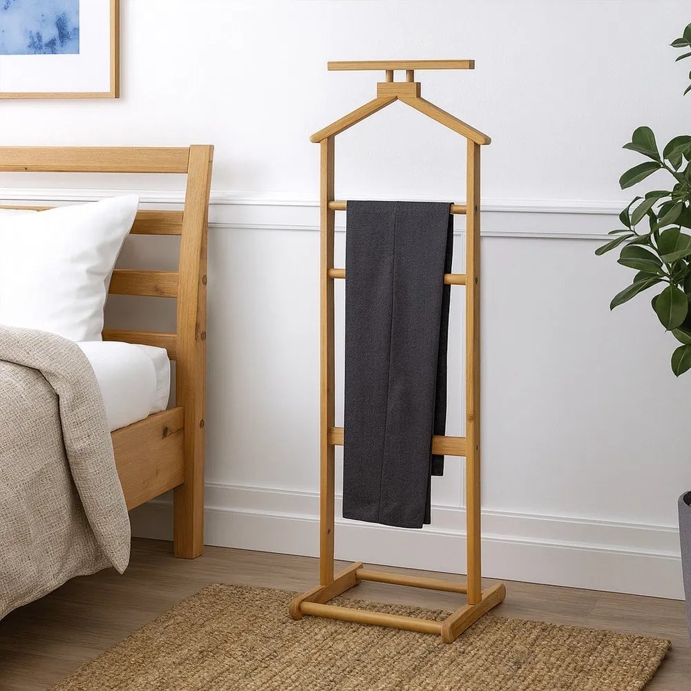 Bambusowy wieszak na ubrania w naturalnym kolorze Vion – Bonami Essentials