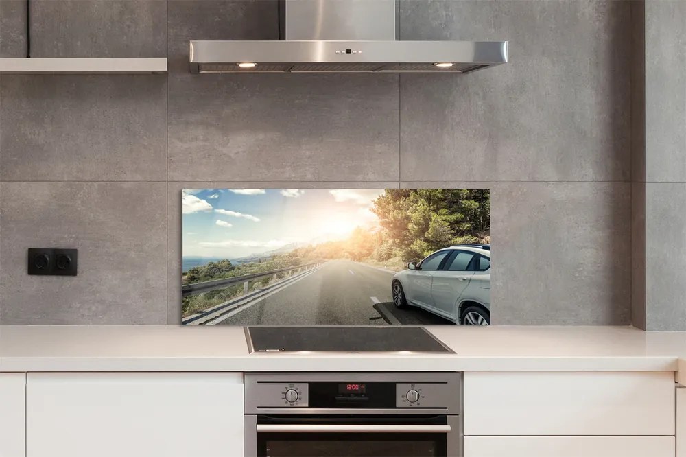 Panel szklany do Kuchni Samochód na Górskiej Drodze