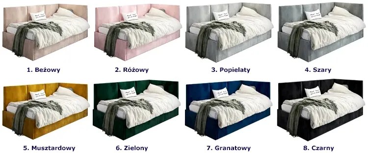 Musztardowy tapczan z oparciem E9-M25