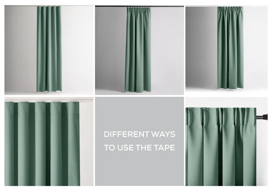 Jasnozielona zaciemniająca zasłona termiczna 140x270 cm Pleat – Restilo