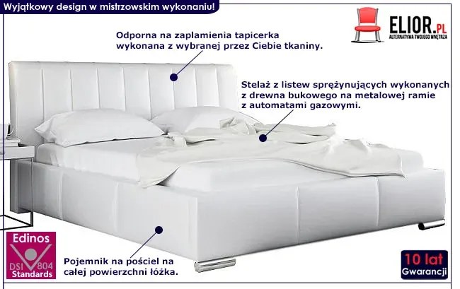 Tapicerowane łóżko z pojemnikiem 160x200 H1-N56