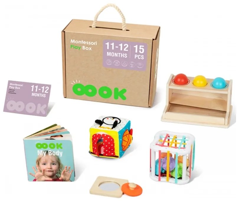 Tooky toy box pudełko xxl montessori edukacyjne 5w1 sensoryczne 11-12 mies