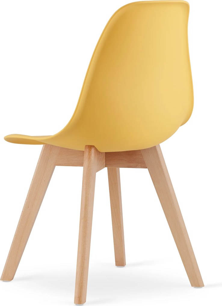 PROMOCJA Musztardowe krzesło KITO z bukowymi nogami II. jakość