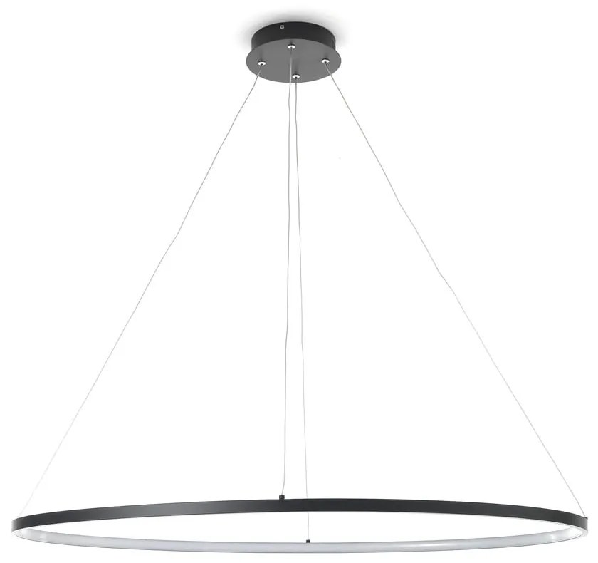 Czarna lampa wisząca Tomasucci Oval Ring, wys. 92 cm