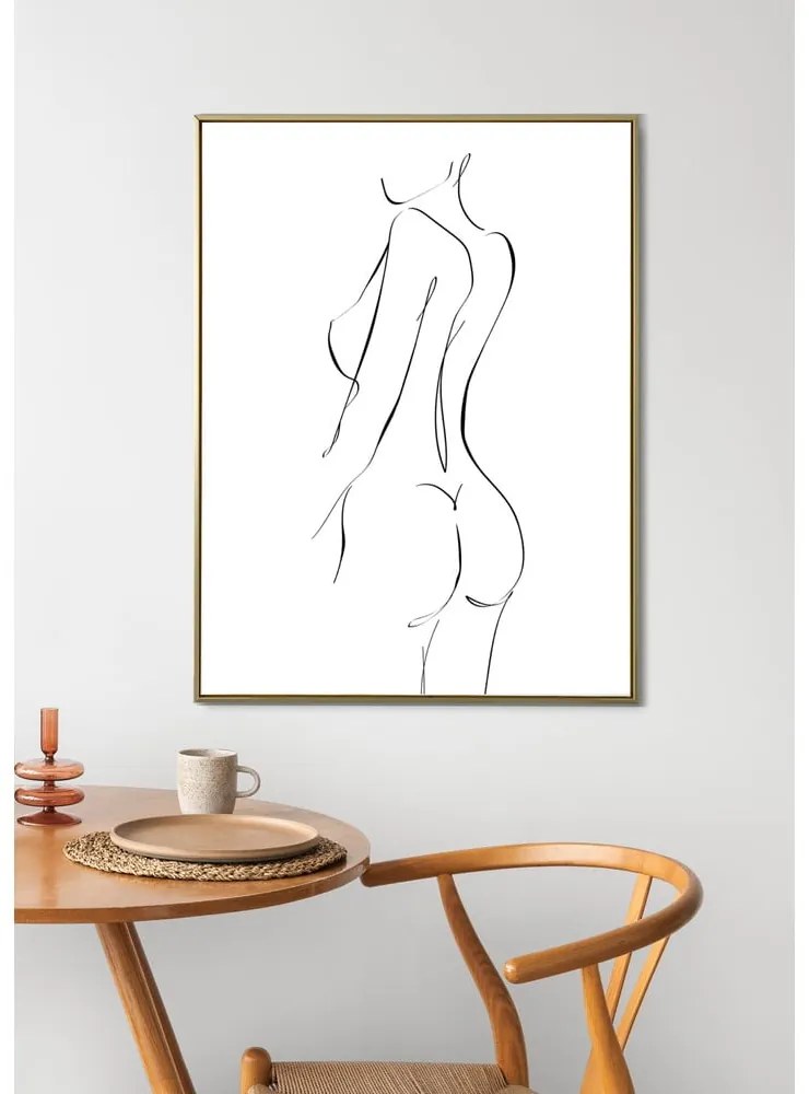 Biało-czarny plakat WOOOD Female, 45,4x65,4 cm