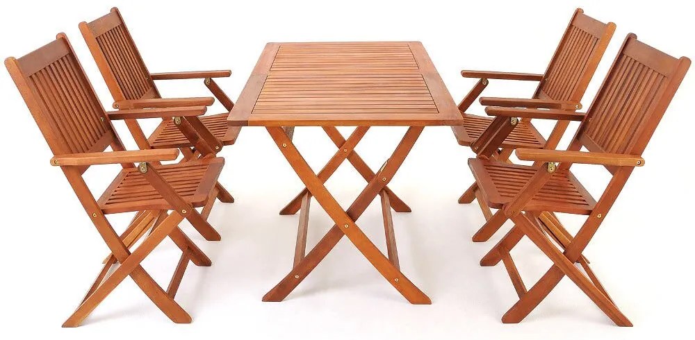 Zestaw wypoczynkowy SYDNEY, 5-częściowy, naturalne drewno Casaria