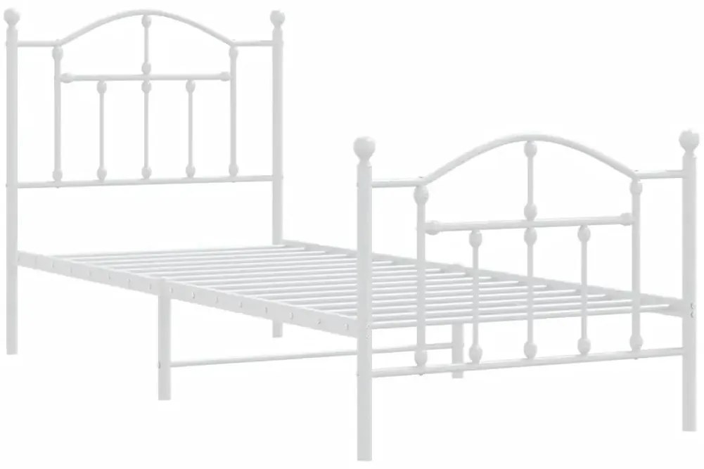 Białe metalowe łóżko industrialne 90x200 cm R5-E48